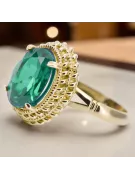 Vintage Handwerk Ring Smaragd 14 Karat Gelbgold vrc068y